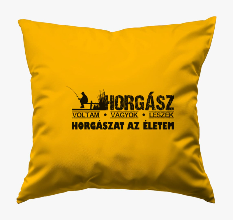 Horgász voltam vagyok leszek párna — Napsárga