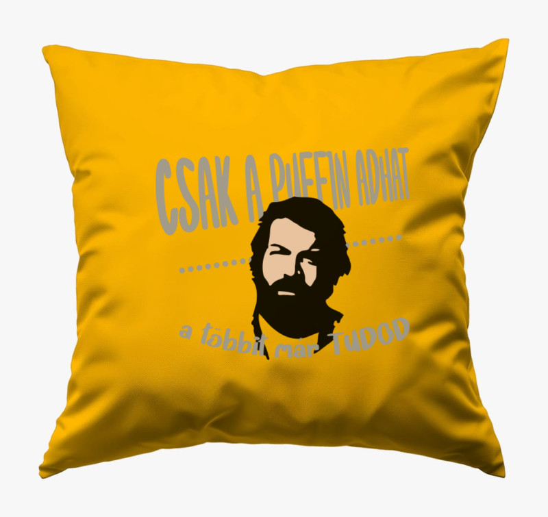 Bud Spencer puffin adhat párna — Napsárga