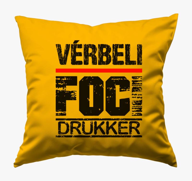 Vérbeli foci drukker párna — Napsárga