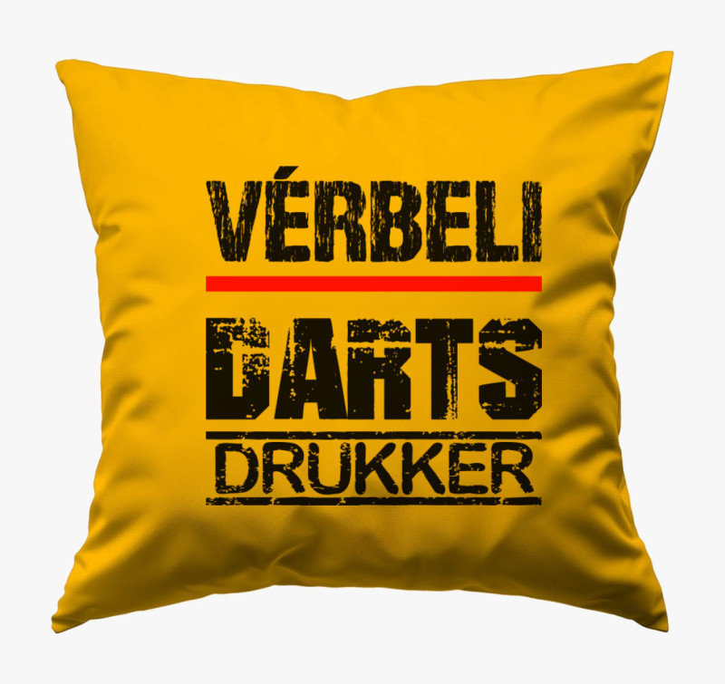 Vérbeli darts drukker párna — Napsárga