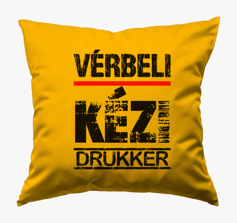 Vérbeli kézi drukker párna — Napsárga