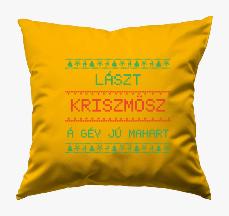 Lászt kriszmösz á gév jú mahart párna — Napsárga