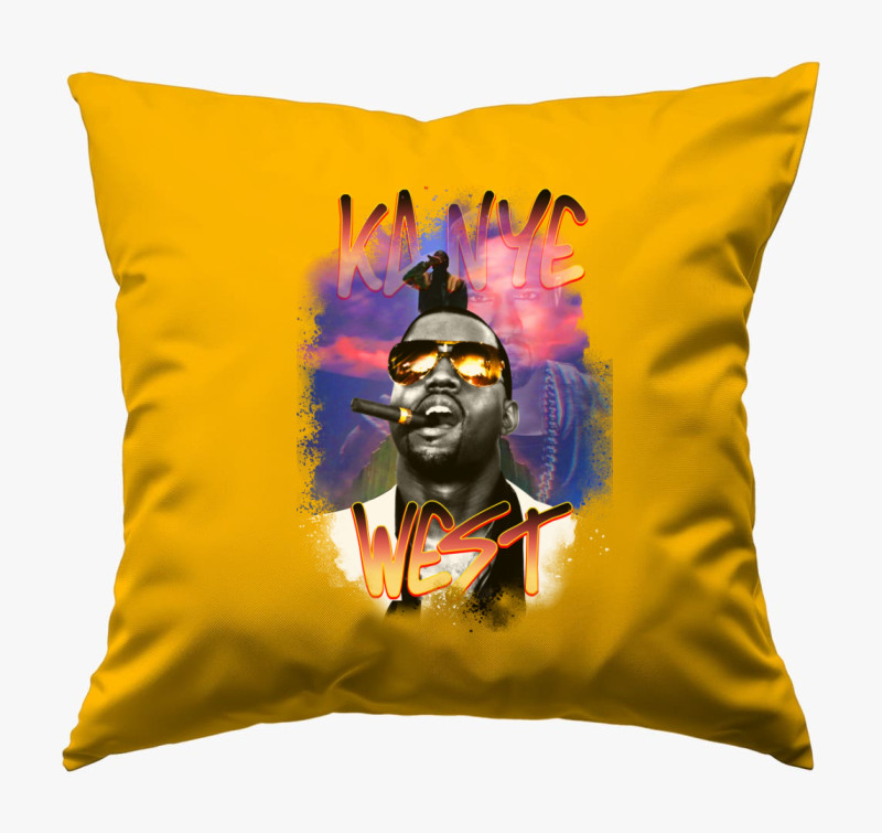 Szivaros Kanye West párna — Napsárga