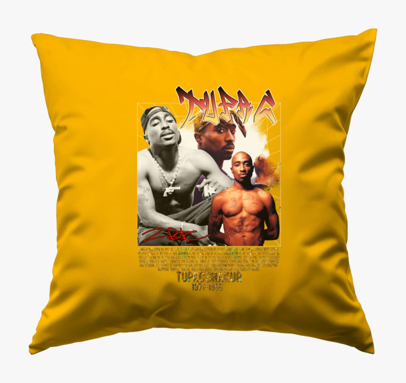 Tupac emlék párna — Napsárga