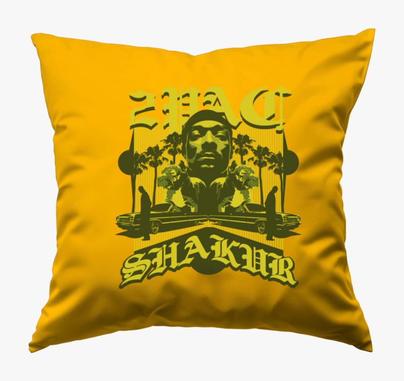 2Pac Shakur párna — Napsárga