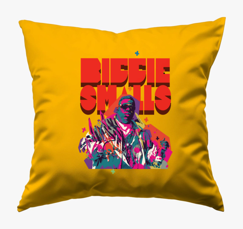 Biggie Smalls art párna — Napsárga