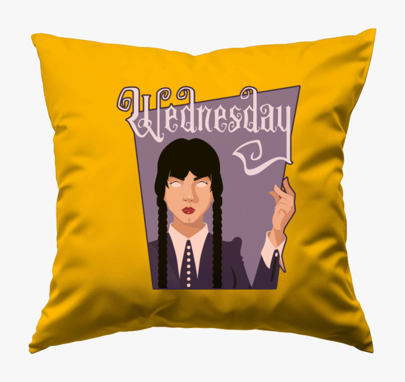Wednesday Addams karakter párna — Napsárga