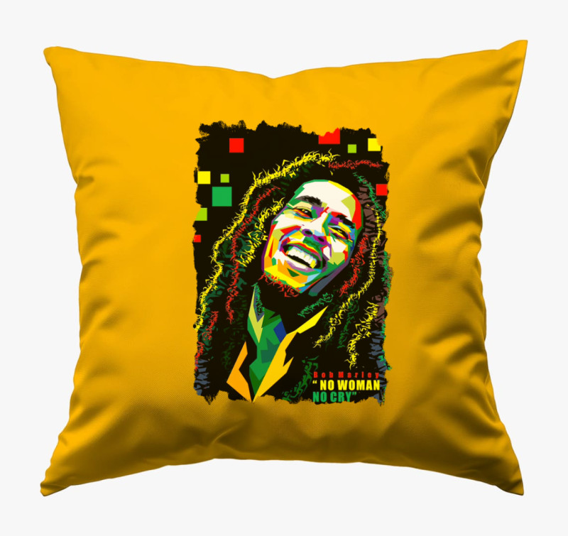 Bob Marley színes párna — Napsárga