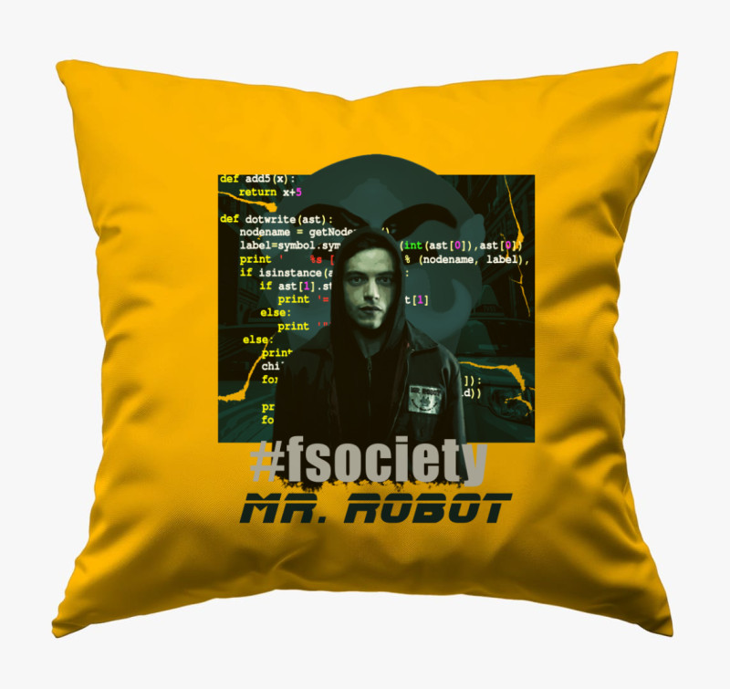 Mr. Robot párna — Napsárga