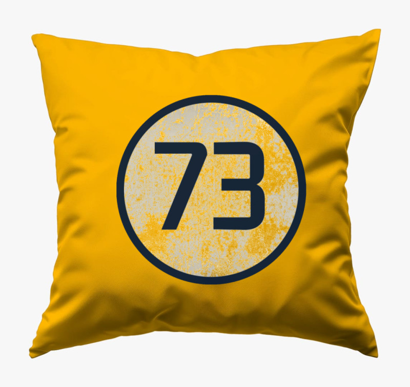 73 prím (Sheldon) kék párna — Napsárga