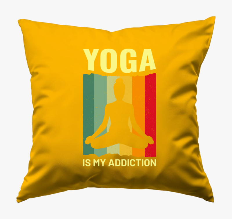 Yoga is my addiction párna — Napsárga