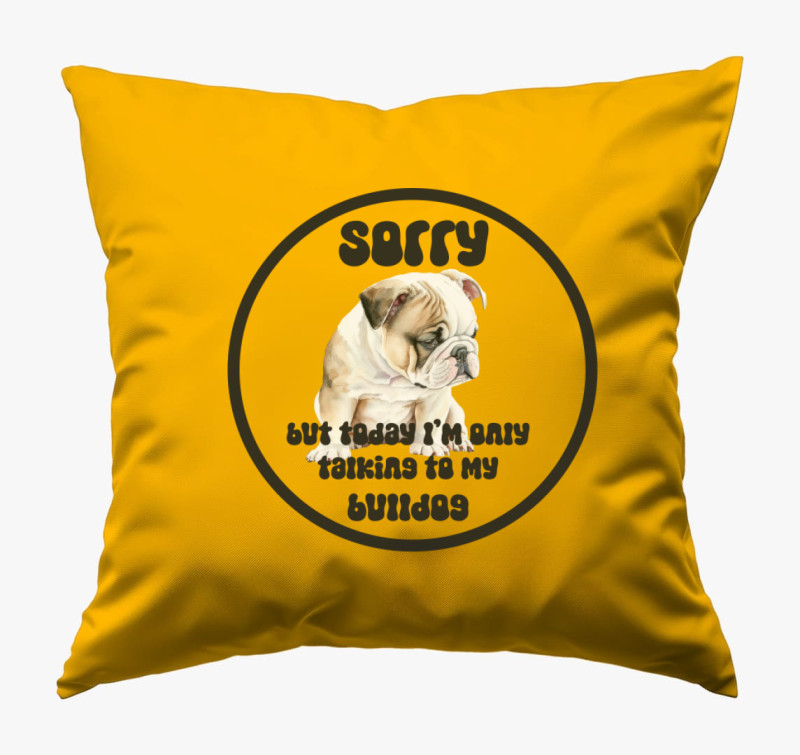 Talk Bulldog párna — Napsárga