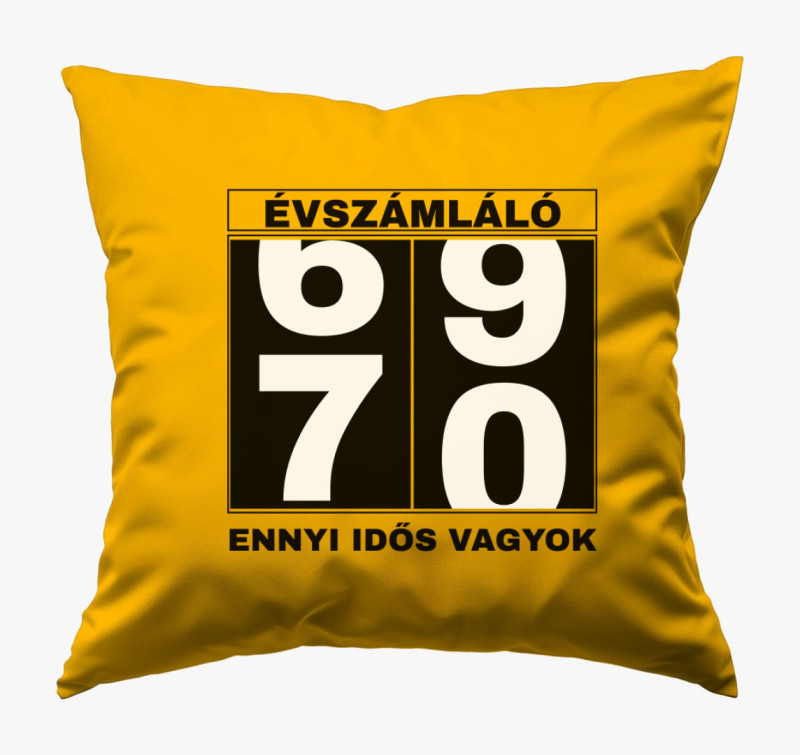 Évszámláló 70 éves szülinapi póló — Napsárga