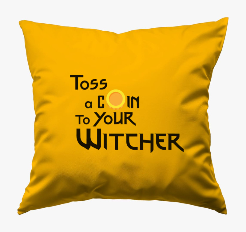 Toss a coin to your Witcher párna — Napsárga