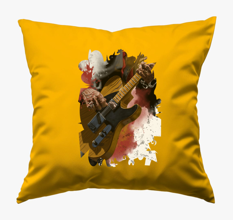 Keith Richards gitár párna — Napsárga