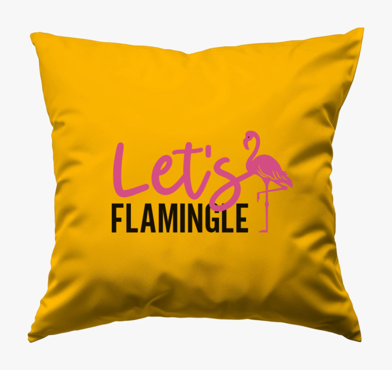 Flamingo flamingle párna — Napsárga