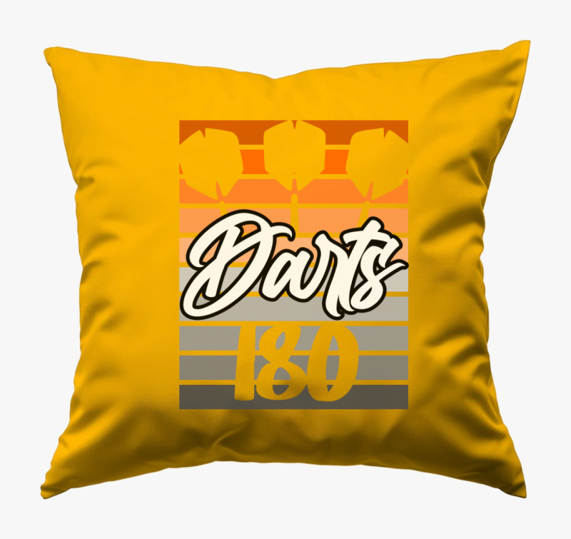 Dartsos design párna — Napsárga