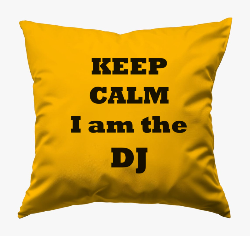 Keep calm DJ párna — Napsárga