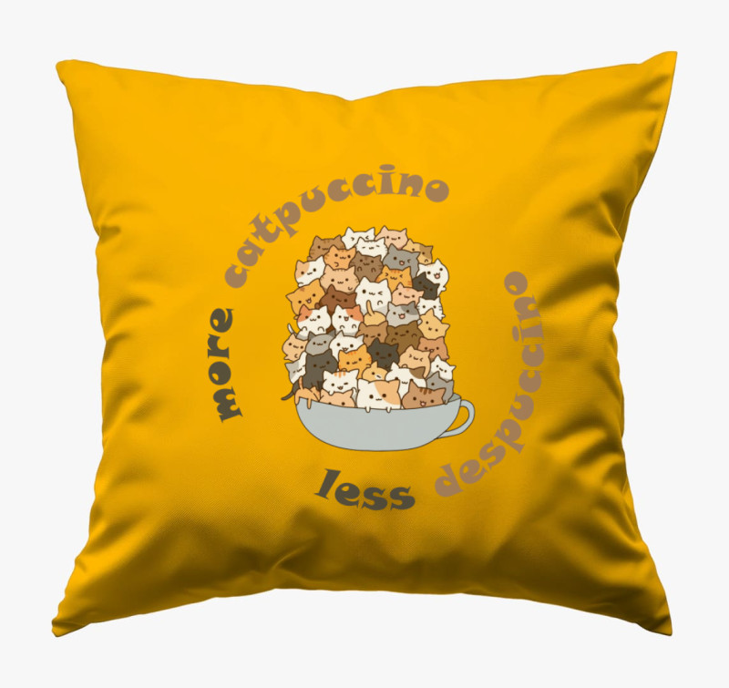 More catpuccino párna — Napsárga