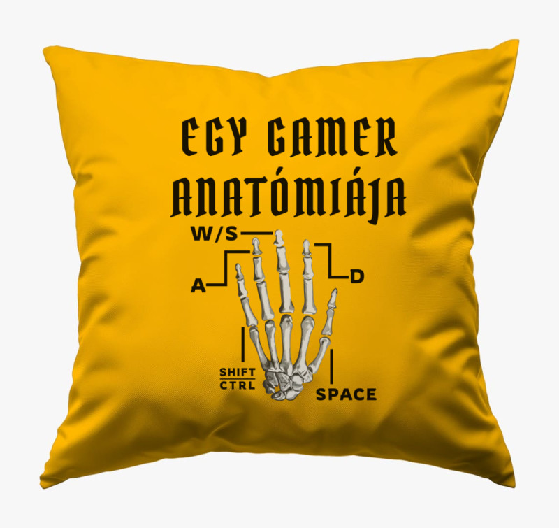 Gamer anatómia párna — Napsárga