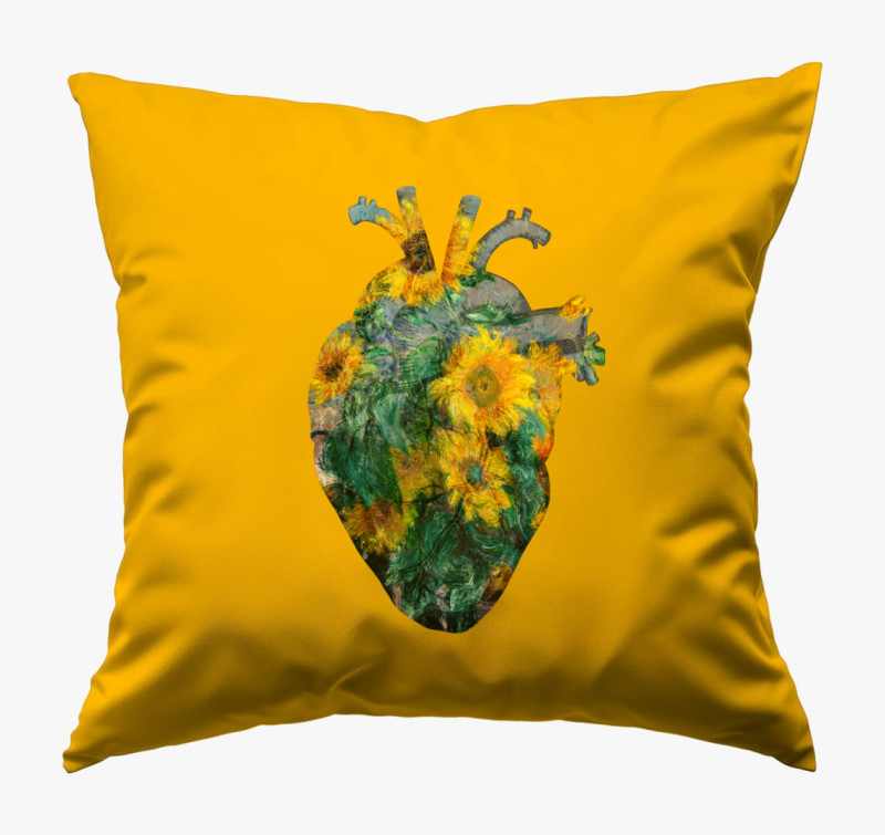 Monet anatomy heart párna — Napsárga