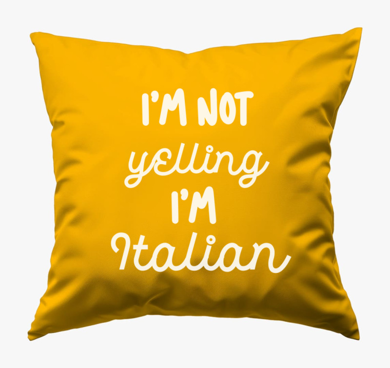 Yelling Italian párna — Napsárga