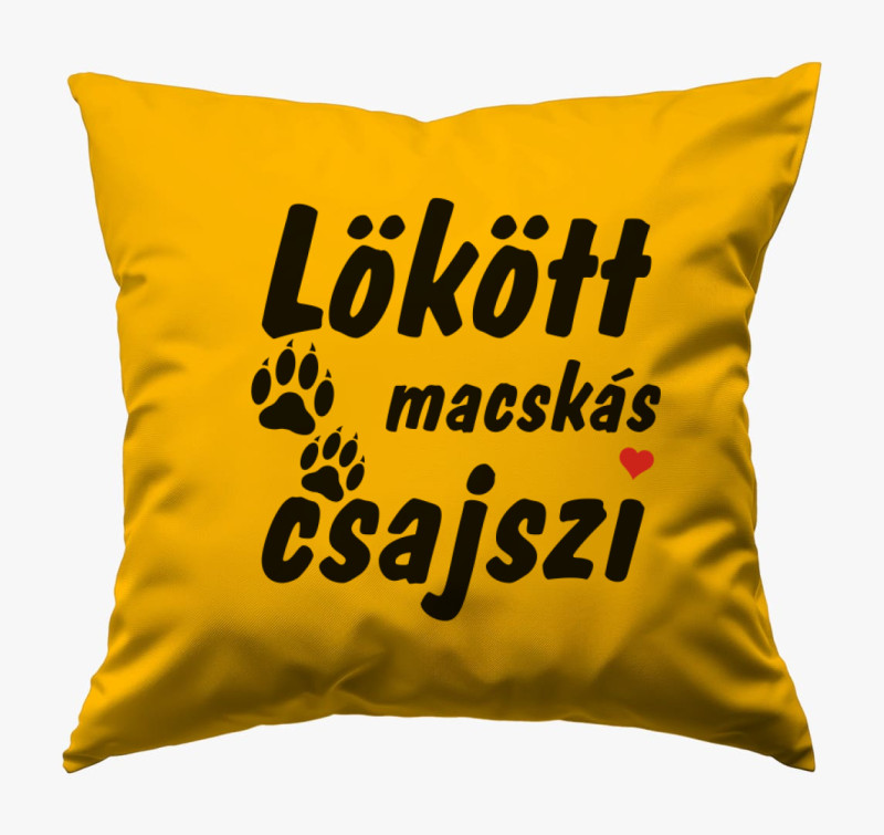 Lökött macskás csajszi párna — Napsárga