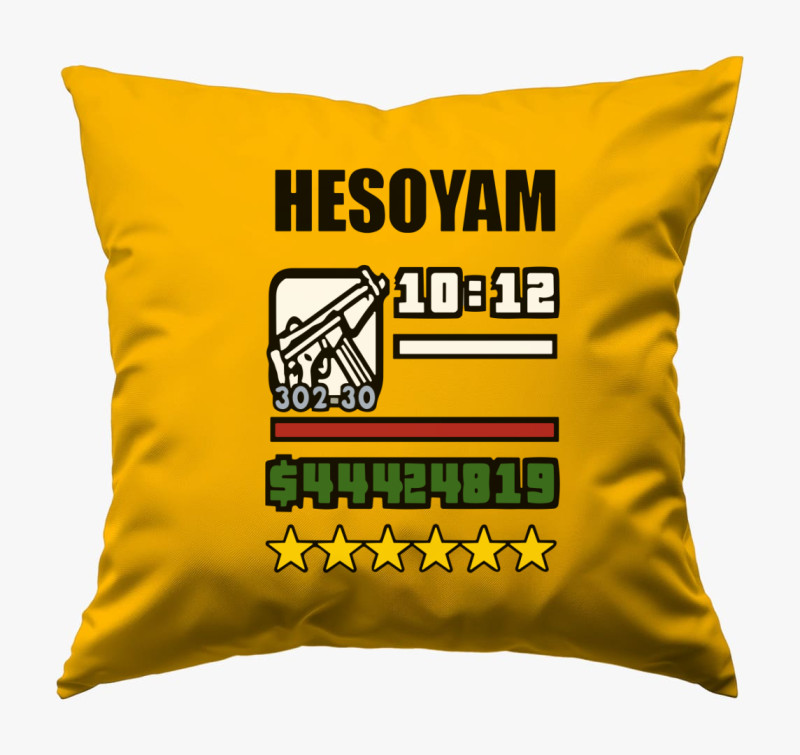 Hesoyam GTA párna — Napsárga