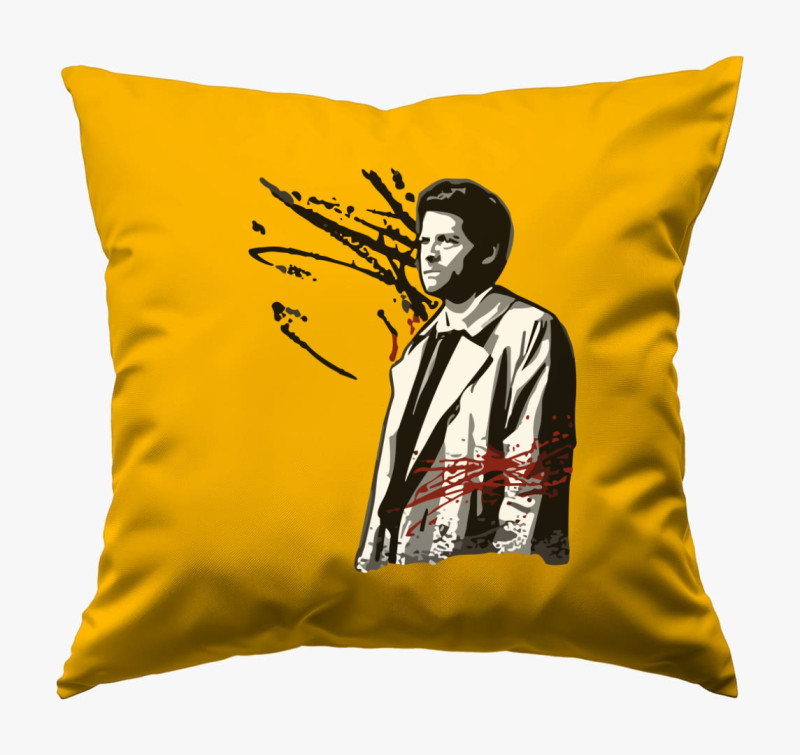 Supernatural Castiel párna — Napsárga