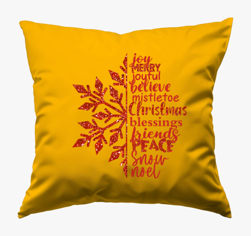 Xmas snowflake párna — Napsárga