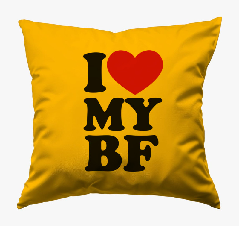 I love my bf párna — Napsárga