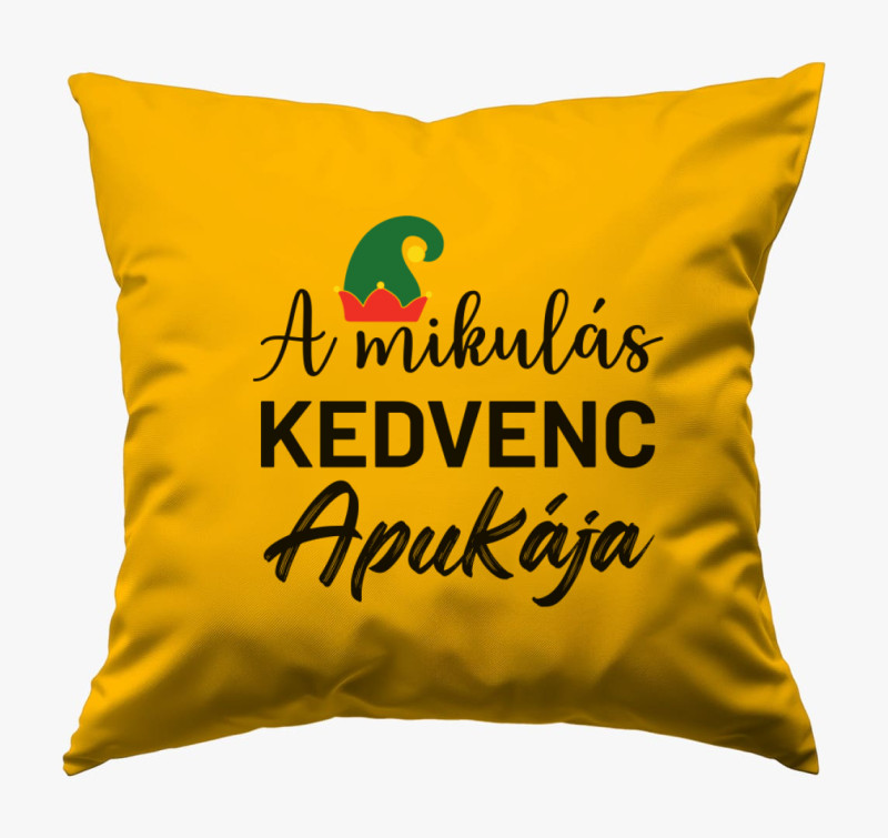 A mikulás kedvenc apukája párna — Napsárga