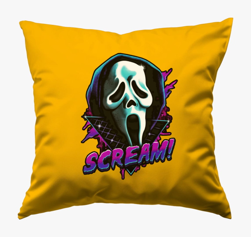 Scream maszk párna — Napsárga
