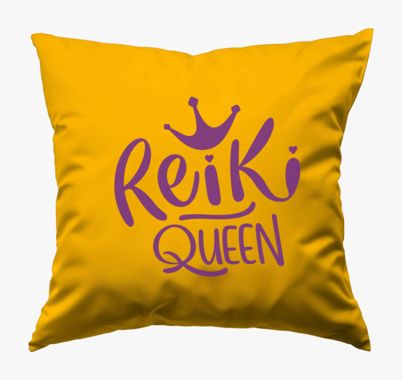 Reiki queen lila párna — Napsárga