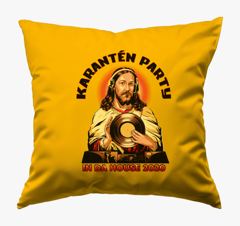 Karantén party párna — Napsárga