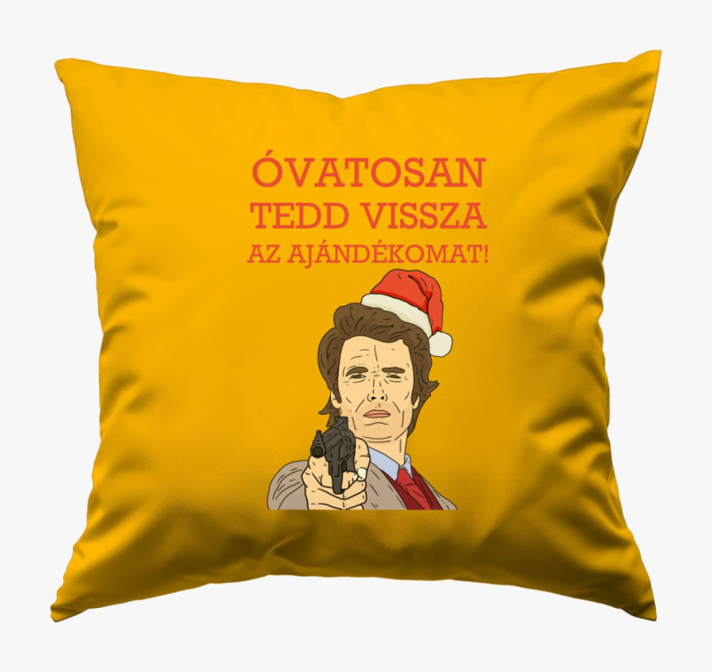 Vicces karácsonyi párna — Napsárga