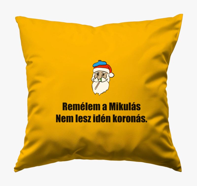 Koronás Mikulás párna — Napsárga