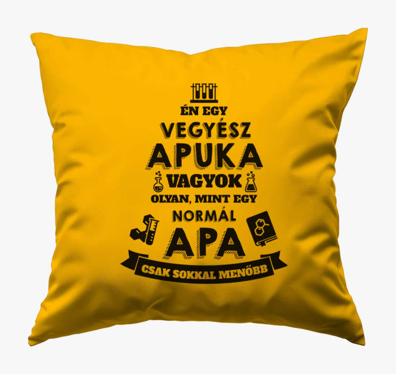 Vegyész apuka párna — Napsárga
