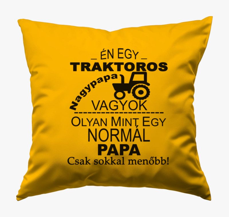 Traktoros papa párna — Napsárga