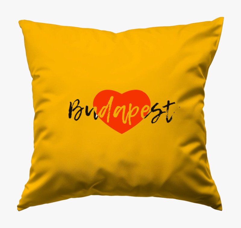 I Love Budapest párna — Napsárga