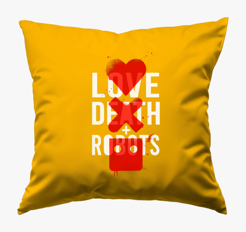 Love Death & Robots párna — Napsárga