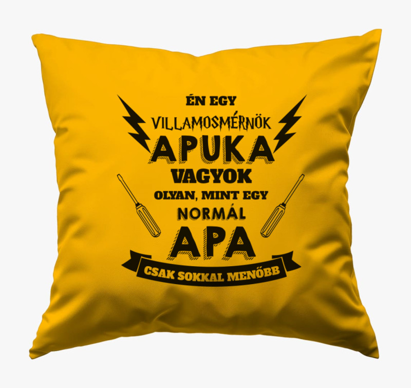 Villamosmérnök apuka párna — Napsárga