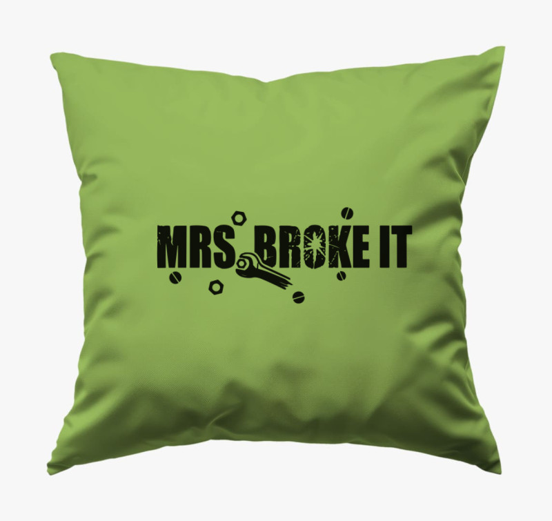 Mrs broke it párna — Zöld