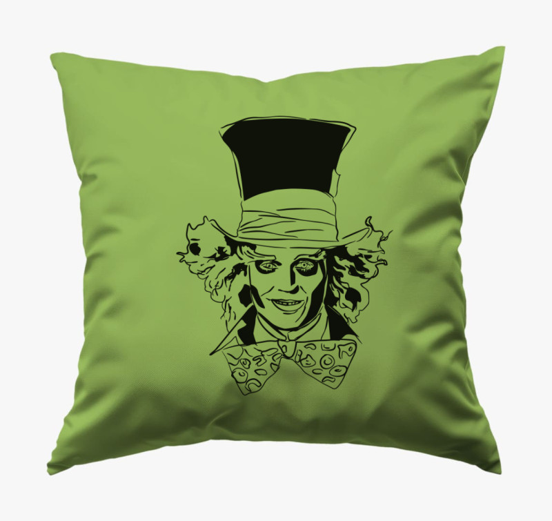 Mad Hatter párna — Zöld