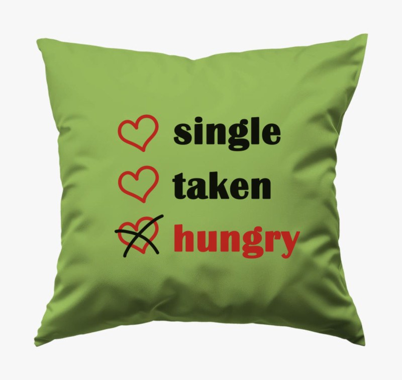 Single Taken Hungry párna — Zöld