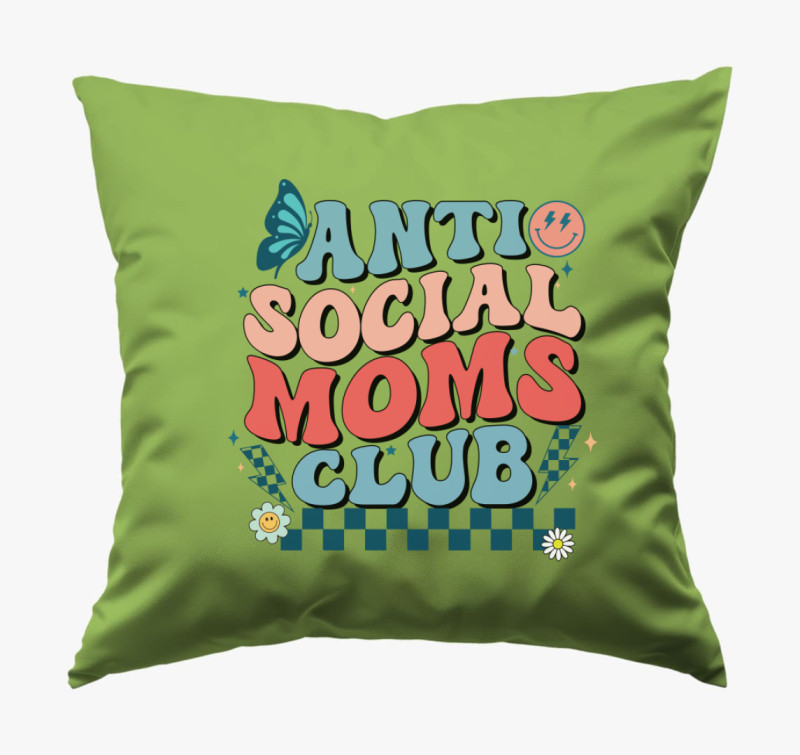 Antisocial MOM Club párna — Zöld