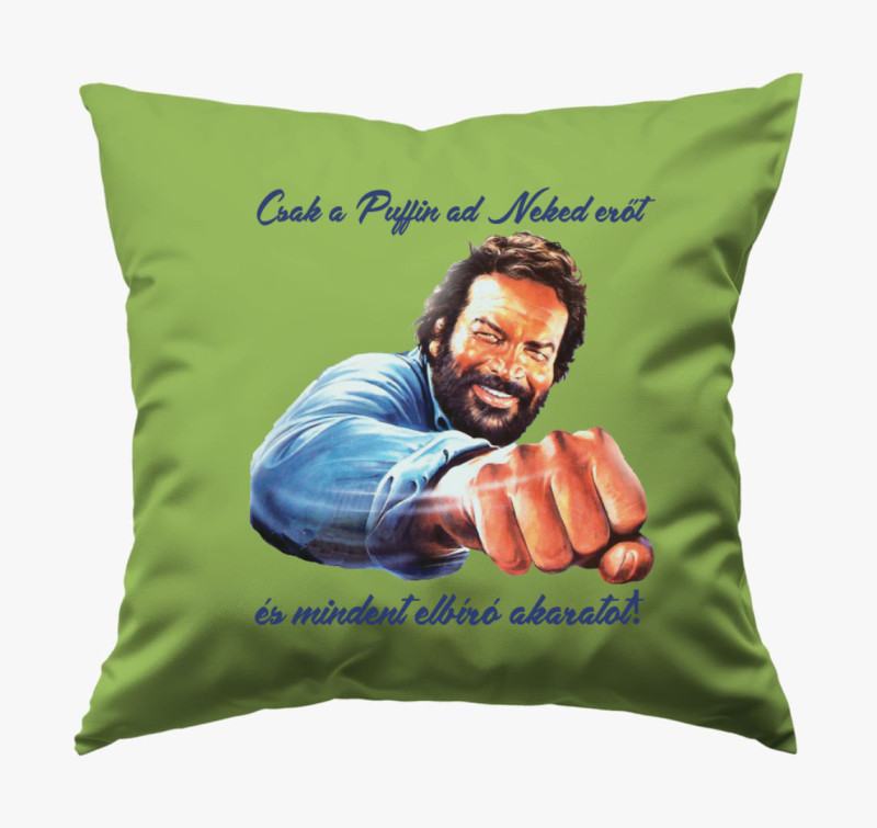 Bud Spencer puffin ököl párna — Zöld