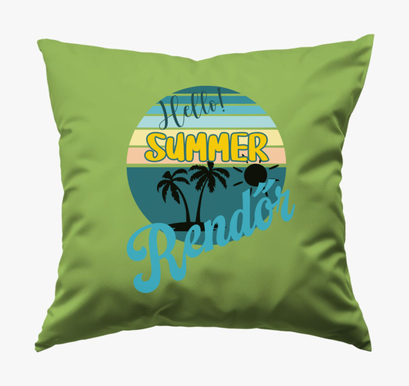 Hello Summer rendőr párna — Zöld