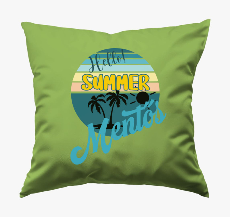 Hello Summer mentős párna — Zöld