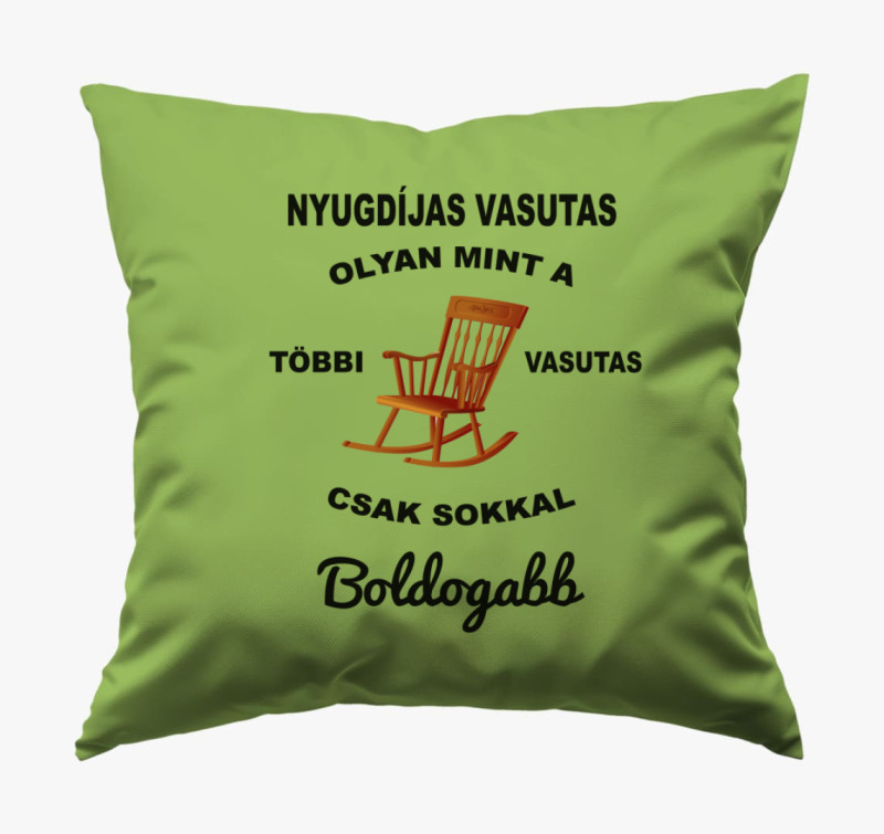 Nyugdíjas vasutas párna — Zöld